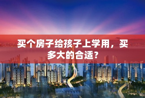 买个房子给孩子上学用，买多大的合适？