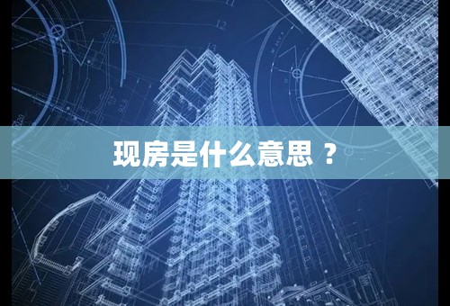 现房是什么意思 ？