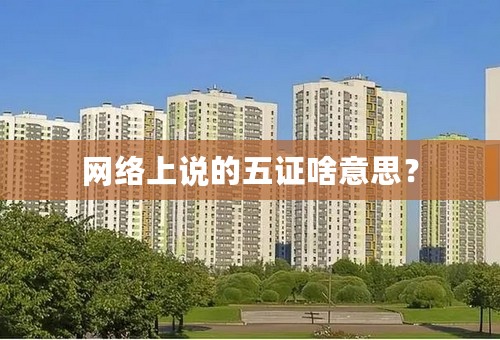 网络上说的五证啥意思？