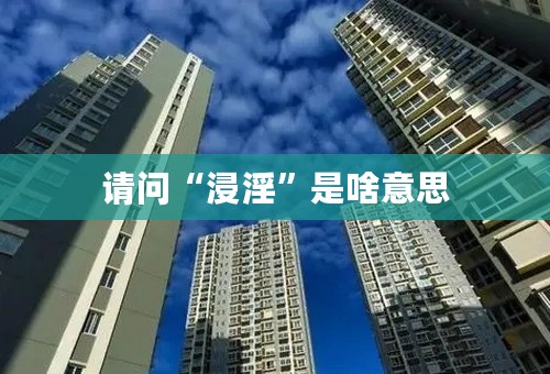 请问“浸淫”是啥意思