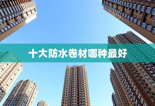 十大防水卷材哪种最好
