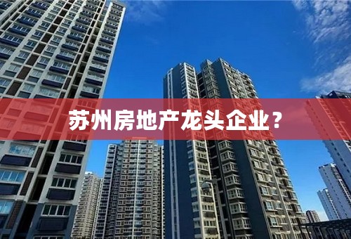 苏州房地产龙头企业？