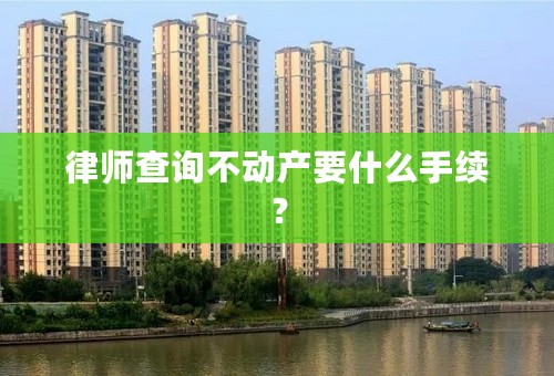 律师查询不动产要什么手续？