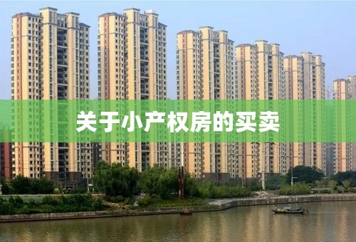 关于小产权房的买卖