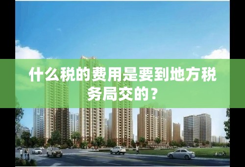 什么税的费用是要到地方税务局交的？