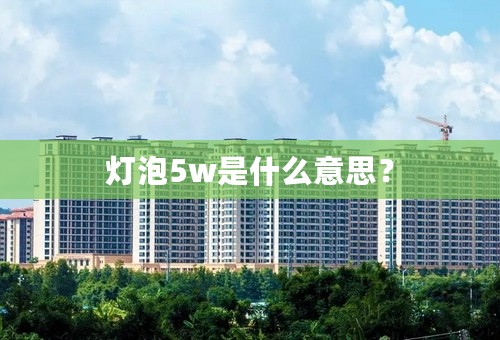 灯泡5w是什么意思？