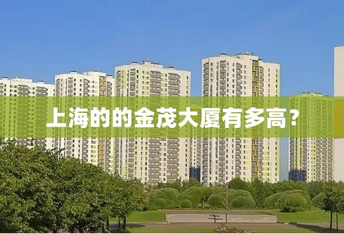 上海的的金茂大厦有多高？