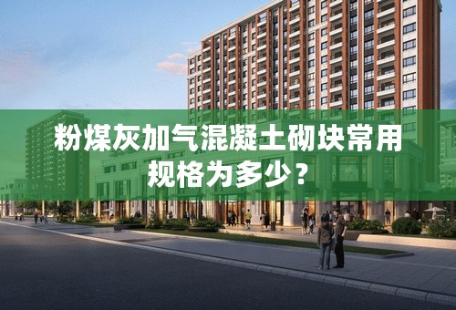 粉煤灰加气混凝土砌块常用规格为多少？