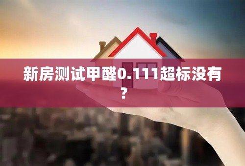 新房测试甲醛0.111超标没有？