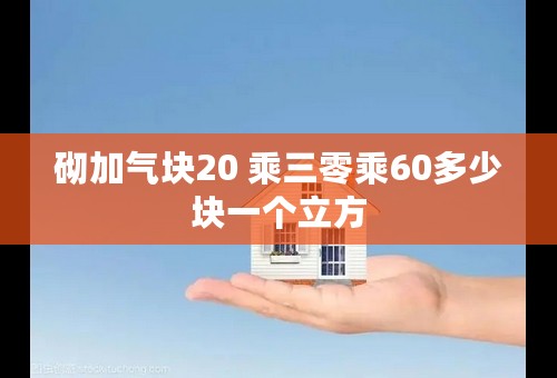 砌加气块20 乘三零乘60多少块一个立方