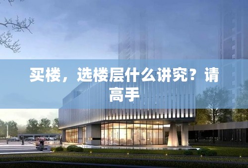 买楼，选楼层什么讲究？请高手