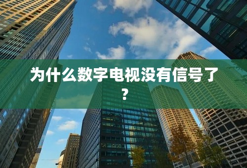 为什么数字电视没有信号了？