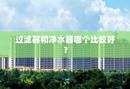 过滤器和净水器哪个比较好？