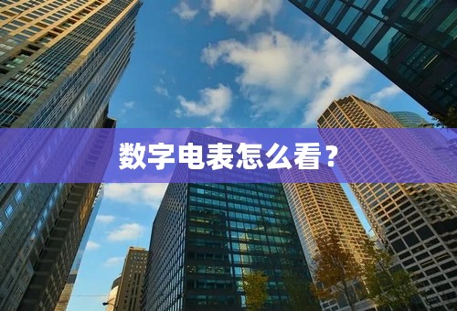 数字电表怎么看？