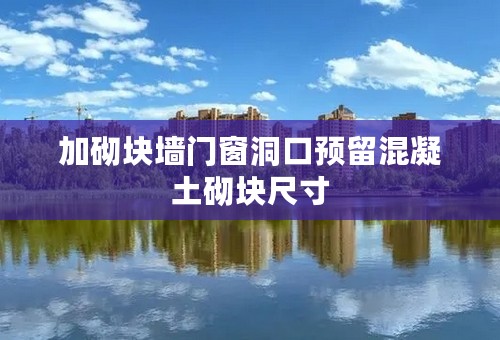加砌块墙门窗洞口预留混凝土砌块尺寸