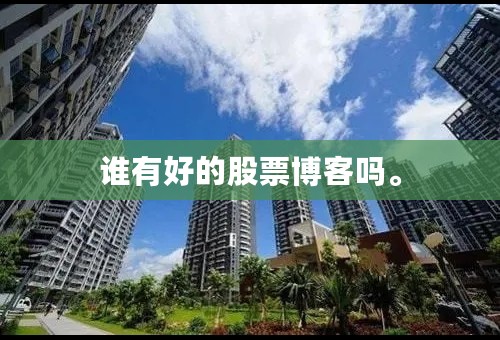 谁有好的股票博客吗。