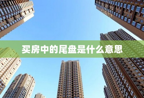 买房中的尾盘是什么意思