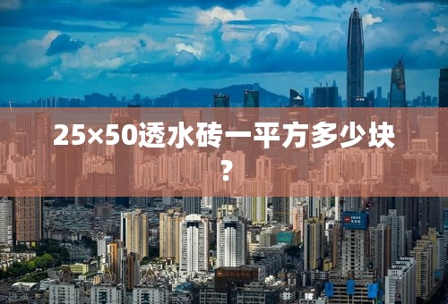 25×50透水砖一平方多少块？