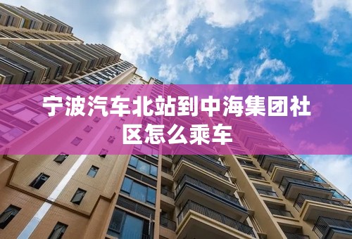 宁波汽车北站到中海集团社区怎么乘车