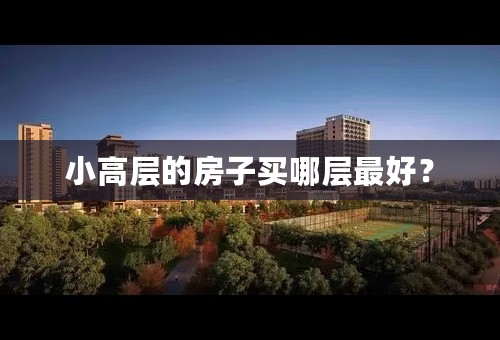 小高层的房子买哪层最好？