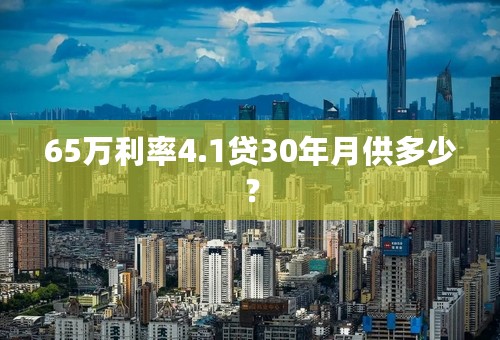 65万利率4.1贷30年月供多少？