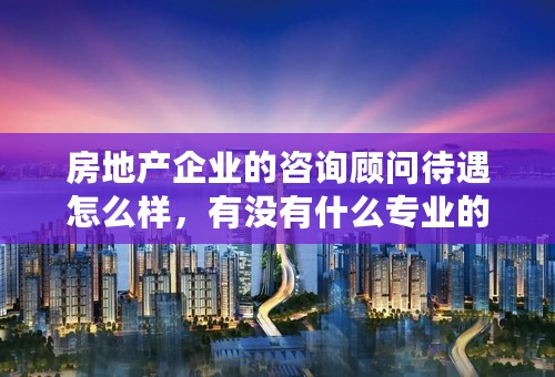 房地产企业的咨询顾问待遇怎么样，有没有什么专业的网站推荐的，招聘顾问会推荐工作的网站.