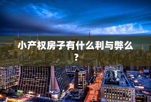 小产权房子有什么利与弊么？