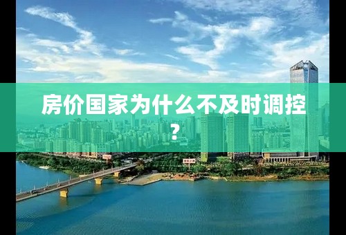 房价国家为什么不及时调控？
