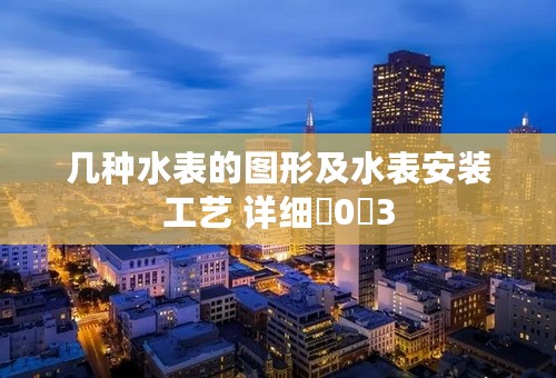 几种水表的图形及水表安装工艺 详细�0�3
