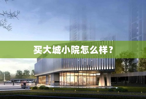 买大城小院怎么样？