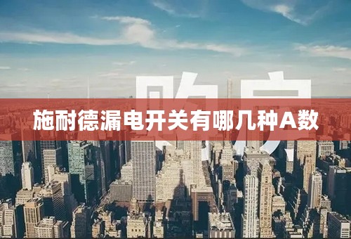 施耐德漏电开关有哪几种A数