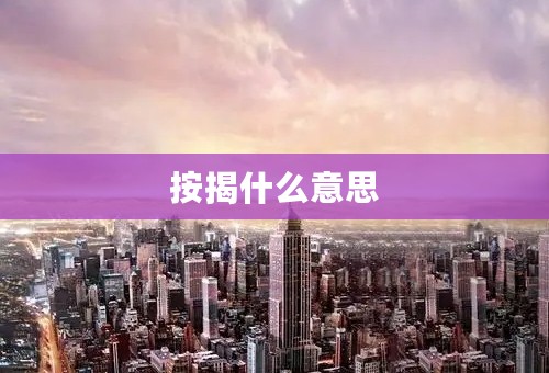 按揭什么意思