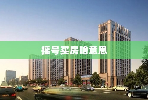 摇号买房啥意思
