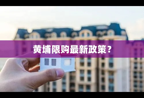 黄埔限购最新政策？