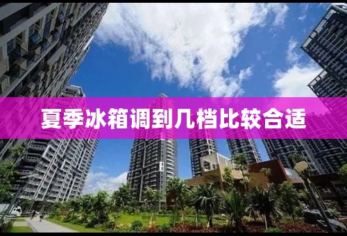 夏季冰箱调到几档比较合适