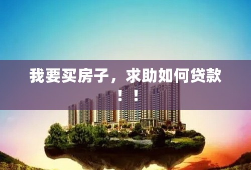 我要买房子，求助如何贷款！！