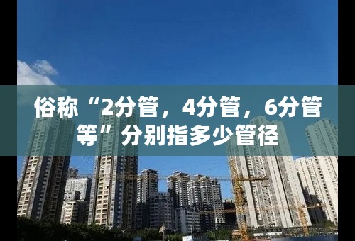 俗称“2分管，4分管，6分管等”分别指多少管径