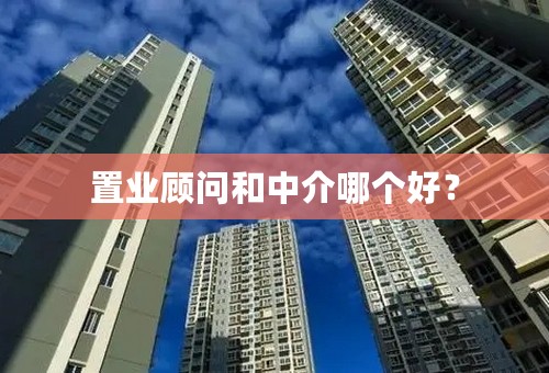 置业顾问和中介哪个好？