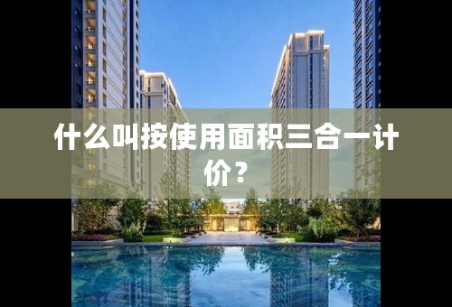 什么叫按使用面积三合一计价？