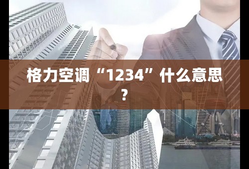 格力空调“1234”什么意思?