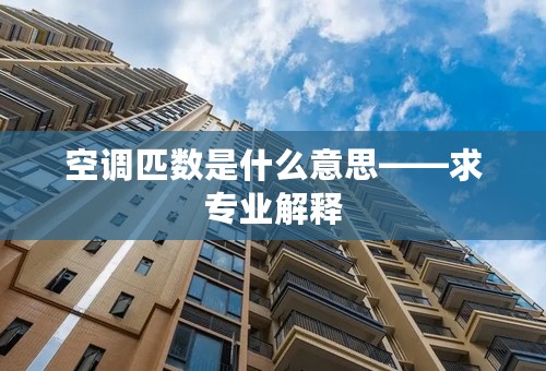 空调匹数是什么意思——求专业解释