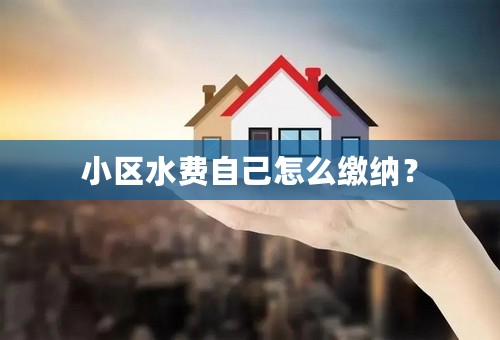 小区水费自己怎么缴纳？