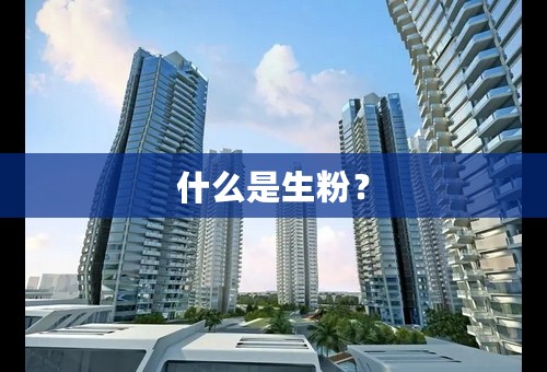 什么是生粉？