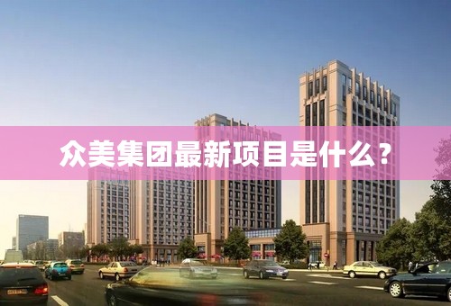 众美集团最新项目是什么？