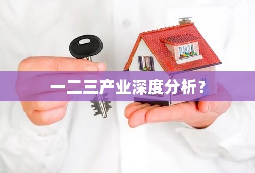 一二三产业深度分析？