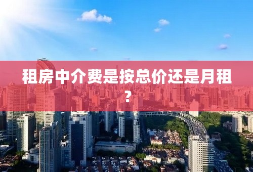 租房中介费是按总价还是月租？