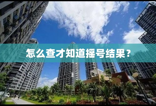 怎么查才知道摇号结果？
