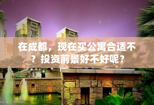 在成都，现在买公寓合适不？投资前景好不好呢？