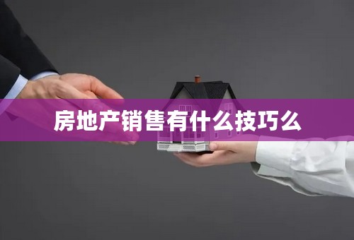 房地产销售有什么技巧么