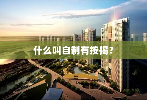 什么叫自制有按揭？